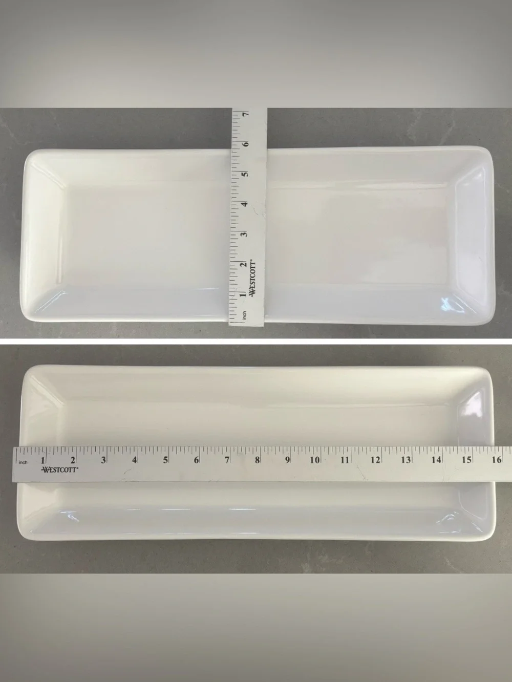 Pampered Chef Simple Additions white rectangular 6 pc sushi serving tray set
